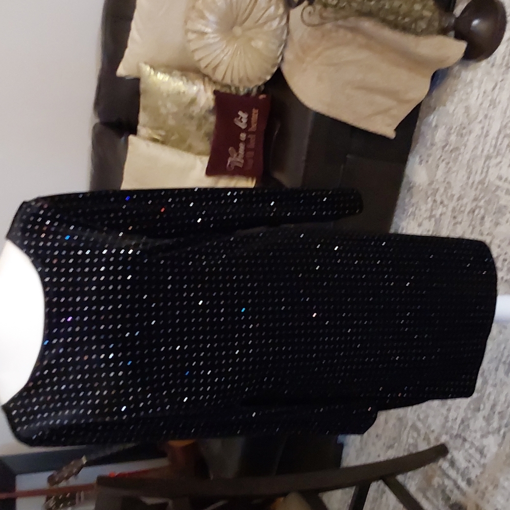 NWT!  Express Velvet/bling backless black dress size large. Super sexy!!